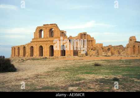 Les vestiges romains de Sabratha en Libye Banque D'Images