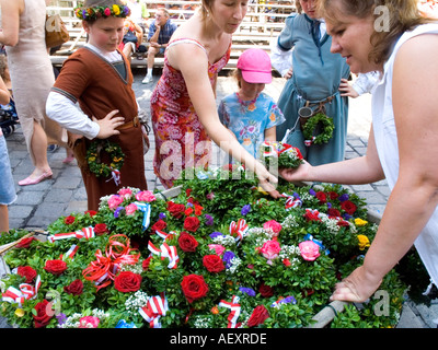 Landshut Parade fête médiévale Allemagne Hochzeit Banque D'Images