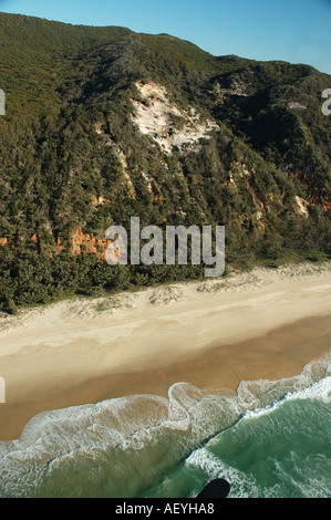 Vue aérienne parc national de Cooloola dunes frontales Banque D'Images