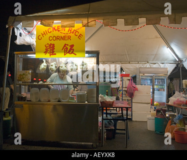 Riz au poulet stall, Kuala Lumpur Malaisie Banque D'Images