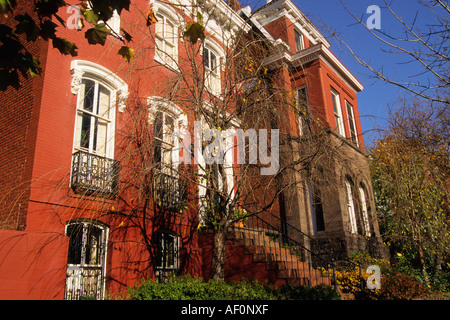 USA Washington DC Georgetown Chambres fédérales en brique rouge Banque D'Images