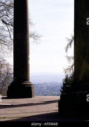 Kassel Wilhelmshöhe, Barockpark Merkurtempel,,, Blick auf Kassel Banque D'Images