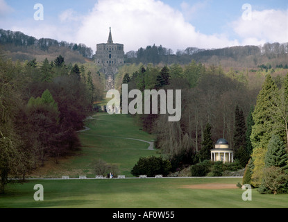 Kassel Wilhelmshöhe,, Barockpark, Blick auf Schloß und Karlsberg von Südosten Banque D'Images