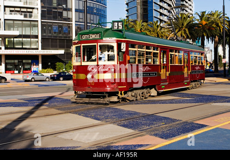 Melbourne Australie / UN Melbourne City Circle Tram à Melbourne Docklands / Melbourne Victoria en Australie. Banque D'Images