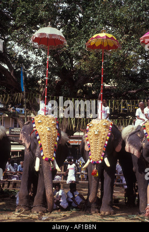 L'Inde du Sud Kerala légende locale Trichur Festival de l'éléphant Banque D'Images