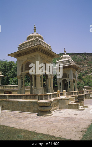 Détail d'un cénotaphe ou de chhatri en Royal Gaitor Jaipur Rajasthan Inde Banque D'Images