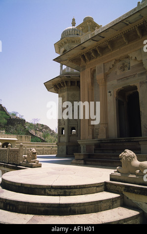 Détail d'un cénotaphe ou de chhatri en Royal Gaitor Jaipur Rajasthan Inde Banque D'Images