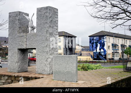 Mémorial de l'H-block grévistes, Bogside estate, Londonderry, comté de Derry, Irlande du Nord. Banque D'Images