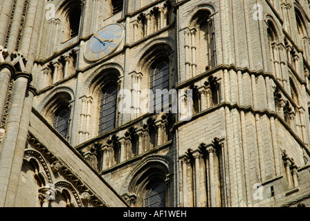 De téléobjectif façade ornée de cathédrale d'Ely Tour Ouest Cambridgeshire Angleterre Banque D'Images