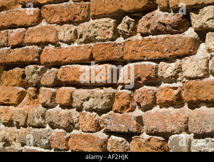 Vieux mur de briques, l'effritement, Venise, Italie Banque D'Images