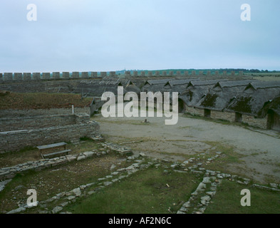 Reconstruction de l'Eketorp II, une 5e à la 7e siècle, le village fortifié de Öland, Suède. Banque D'Images