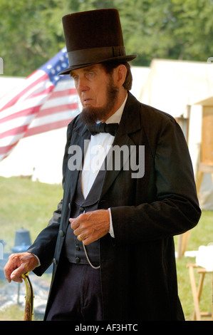 Le président des États-Unis Abraham Lincoln reenactor Banque D'Images