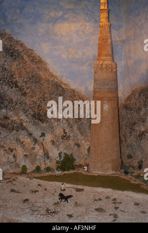 Le Musée Afghan Hambourg Allemagne. La province de Ghor 12e siècle Minaret de Djam Banque D'Images