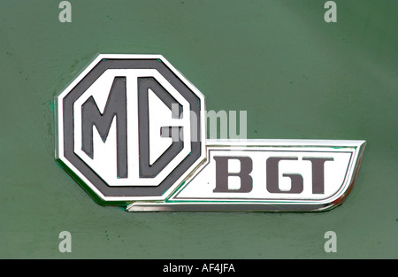 MG BGT badge voiture restaurée sur voiture de sport classique Banque D'Images