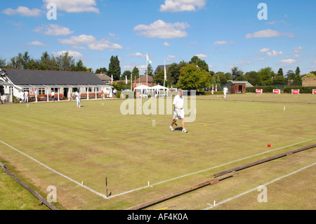 On joue au croquet Cheltenham GLOUCESTERSHIRE Angleterre Royaume-uni Croquet Club Banque D'Images