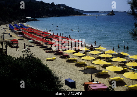 La plage de Platis Gialos, près de Lassi, Kefalonia, îles Grecques Banque D'Images