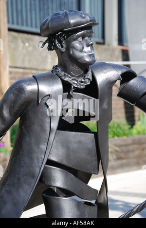 "La sculpture des Bargeman Ville, quai, Guildford, Surrey, Angleterre, Royaume-Uni Banque D'Images