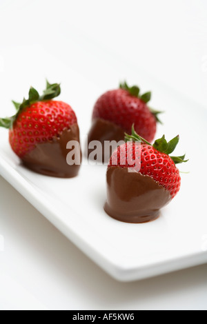 Fraises au chocolat Banque D'Images