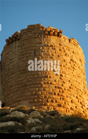 Shobak château des Croisés donjon avec inscriptions arabes Banque D'Images