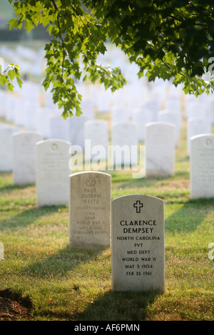 Pierre tombale dans le Cimetière National d'Arlington, VA, USA Banque D'Images