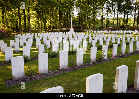 Des tombes de guerre du Commonwealth au cimetière militaire Oosterbeek Arnhem, Pays-Bas, Europe Banque D'Images