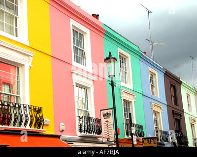 L'Angleterre. Londres. Maisons de Portobello Road. Banque D'Images