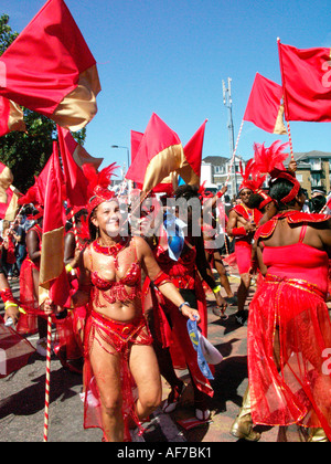 Jeune danseuse à Notting Hill Carnival. Londres. Ungland. UK Banque D'Images