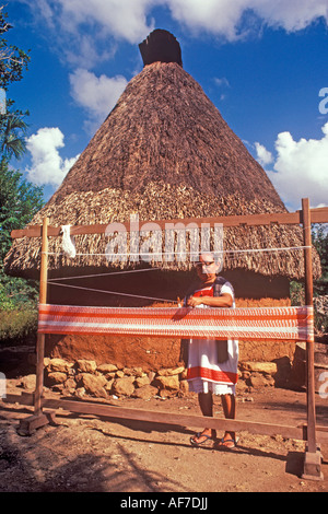 Hamac weaver Tixkokob Péninsule du Yucatan Mexique Banque D'Images