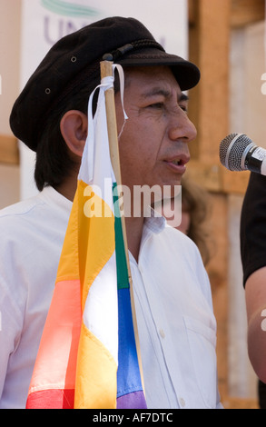 Activiste politique bolivienne a Oscar Olivera Banque D'Images