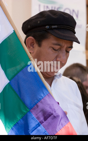 Activiste politique bolivienne a Oscar Olivera Banque D'Images