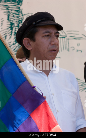 Activiste politique bolivienne a Oscar Olivera Banque D'Images