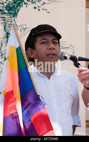 Activiste politique bolivienne a Oscar Olivera Banque D'Images