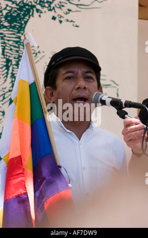 Activiste politique bolivienne a Oscar Olivera Banque D'Images