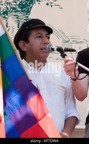 Activiste politique bolivienne a Oscar Olivera Banque D'Images