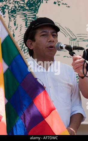 Activiste politique bolivienne a Oscar Olivera Banque D'Images