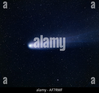 La comète de Halley vu de l'Observatoire de Siding Spring 1986 Banque D'Images