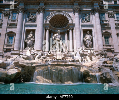 Géographie / voyage, Italie, Rome, fontaine, fontaine de Trevi, Piazza di Spagna, construit après 1758 - 1762 Conception de Nicola Salvi, architecture, période Rococo, dans l'antiquité, point d'extrémité de l'aqueduc Aqua Virgo, sculpture, statue, art, UNESCO World Heritage Site, Additional-Rights Clearance-Info-Not-Available- Banque D'Images