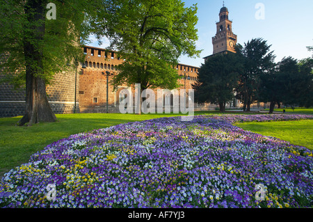Castello Sforzesco Milan Lombardie Italie NR Banque D'Images