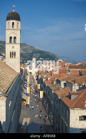 Croatie Dubrovnik Stradun Banque D'Images