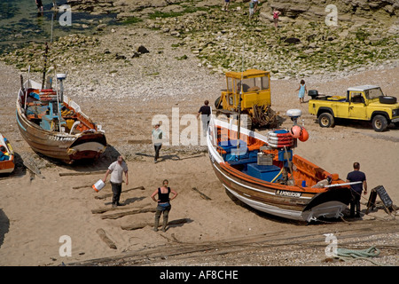 La pêche à coble North Landing Flamborough Yorkshire UK Juillet Banque D'Images