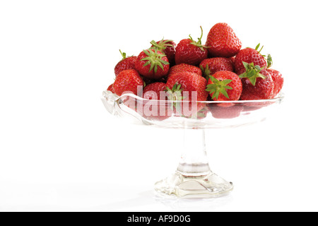 Les fraises au bol, close-up Banque D'Images