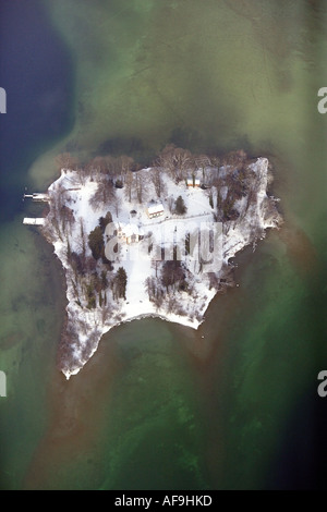 L'île rose en hiver, de l'Allemagne, de Bavière, Feldafing Banque D'Images