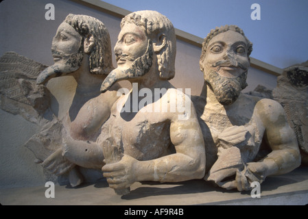 Grèce,Grecian,Greek,Western,Europe du Sud,Europe,Europe,Europe,Union européenne,UE,UE,Athènes,Musée de l'Acropole,histoire,trois 3 hommes,figures masculines,bea Banque D'Images