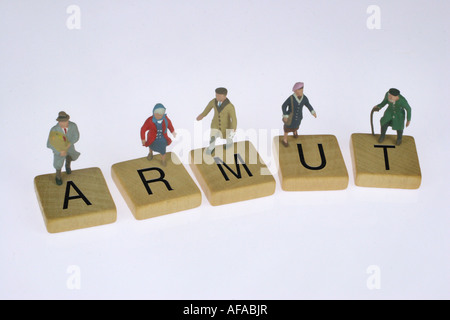 La pauvreté des personnes âgées Banque D'Images