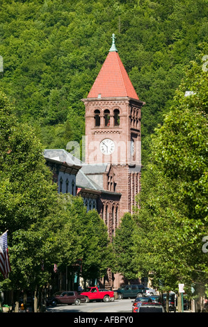 Court House domine cette vue de Jim Thorpe, Pennsylvania Banque D'Images