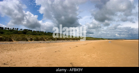 Afficher le long de la plage d'Omaha avec des arbres du War Memorial sur skyline Banque D'Images