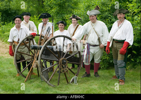 Cannon artillery Fort Ticonderoga New York Grand Encampment annuel de reconstitution bataille décisive en français guerre indienne Banque D'Images