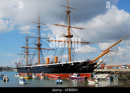 HMS Warrior (1860), chantier naval historique, Portsmouth, Hampshire, Angleterre, Royaume-Uni Banque D'Images