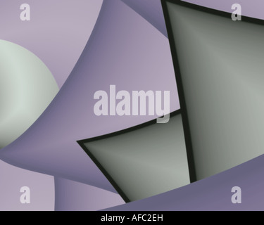 Image fractale abstraites de formes géométriques empilés Banque D'Images