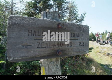 Les randonneurs se détendre sur le sommet du mont Hale situé dans les Montagnes Blanches du New Hampshire USA Banque D'Images